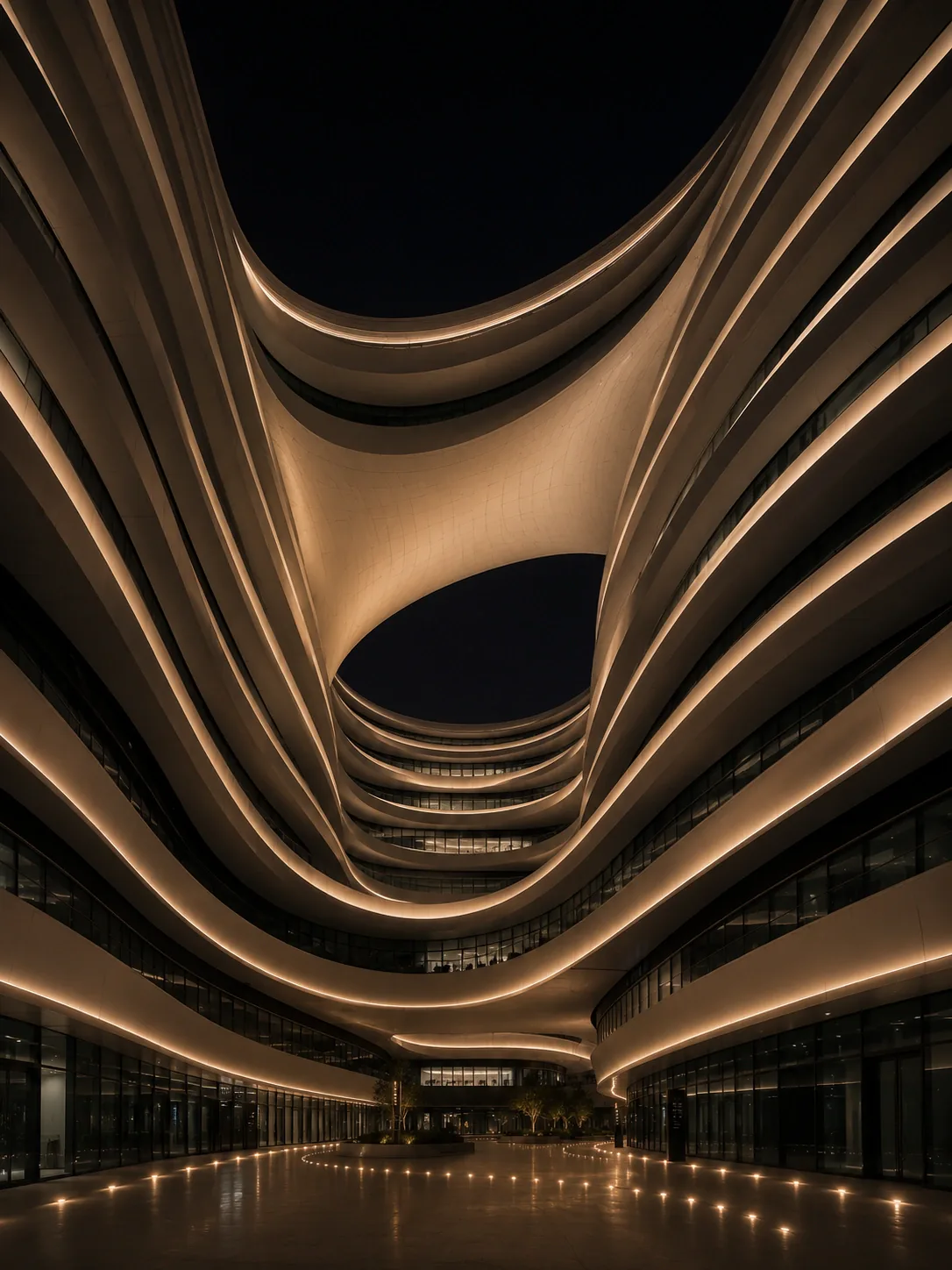 Contemporary architectural building facade
